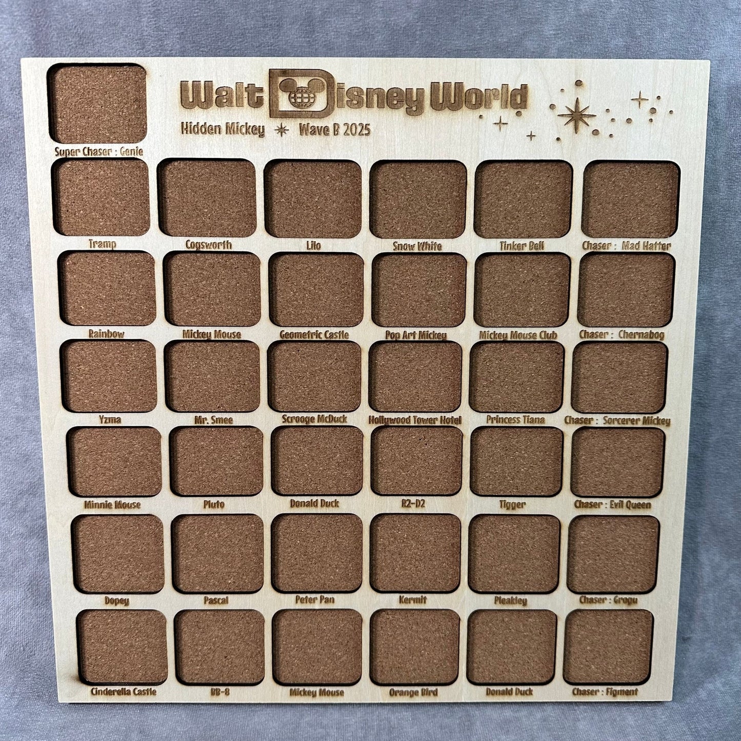 Custom Disney Pin Board - WDW Hidden Mickey Wave B - Fits Entire Set!