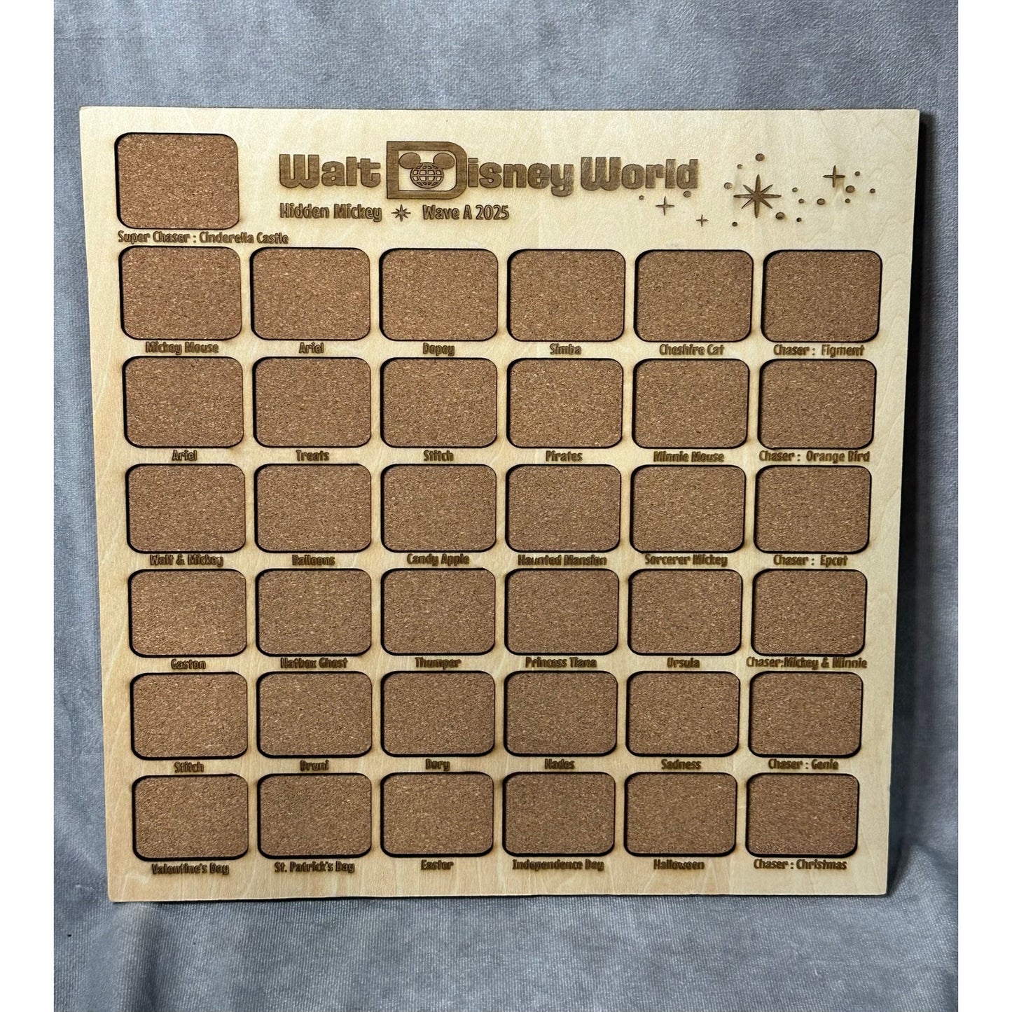 Custom Disney Pin Board - WDW Hidden Mickey Wave A - Fits Entire Set!