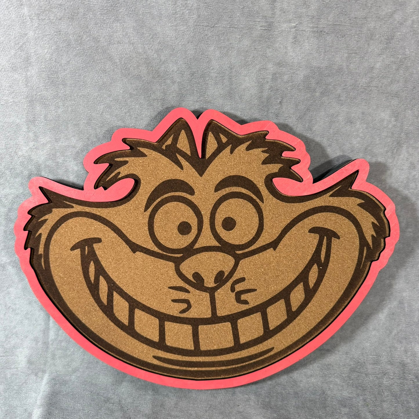 Custom Disney Pin Board - Cheshire Cat Head - Laser Engraved