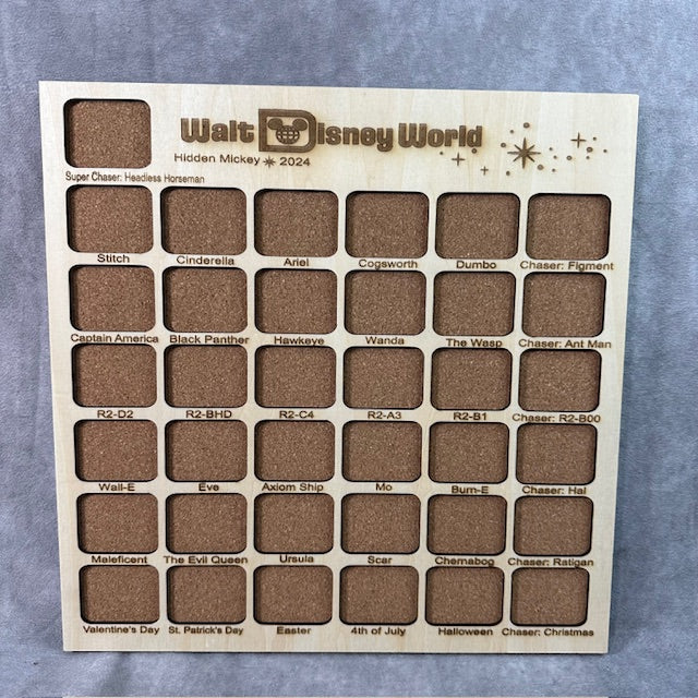 Custom Disney Pin Board - Disney World Hidden Mickey 2024 - Fits Entire Set!