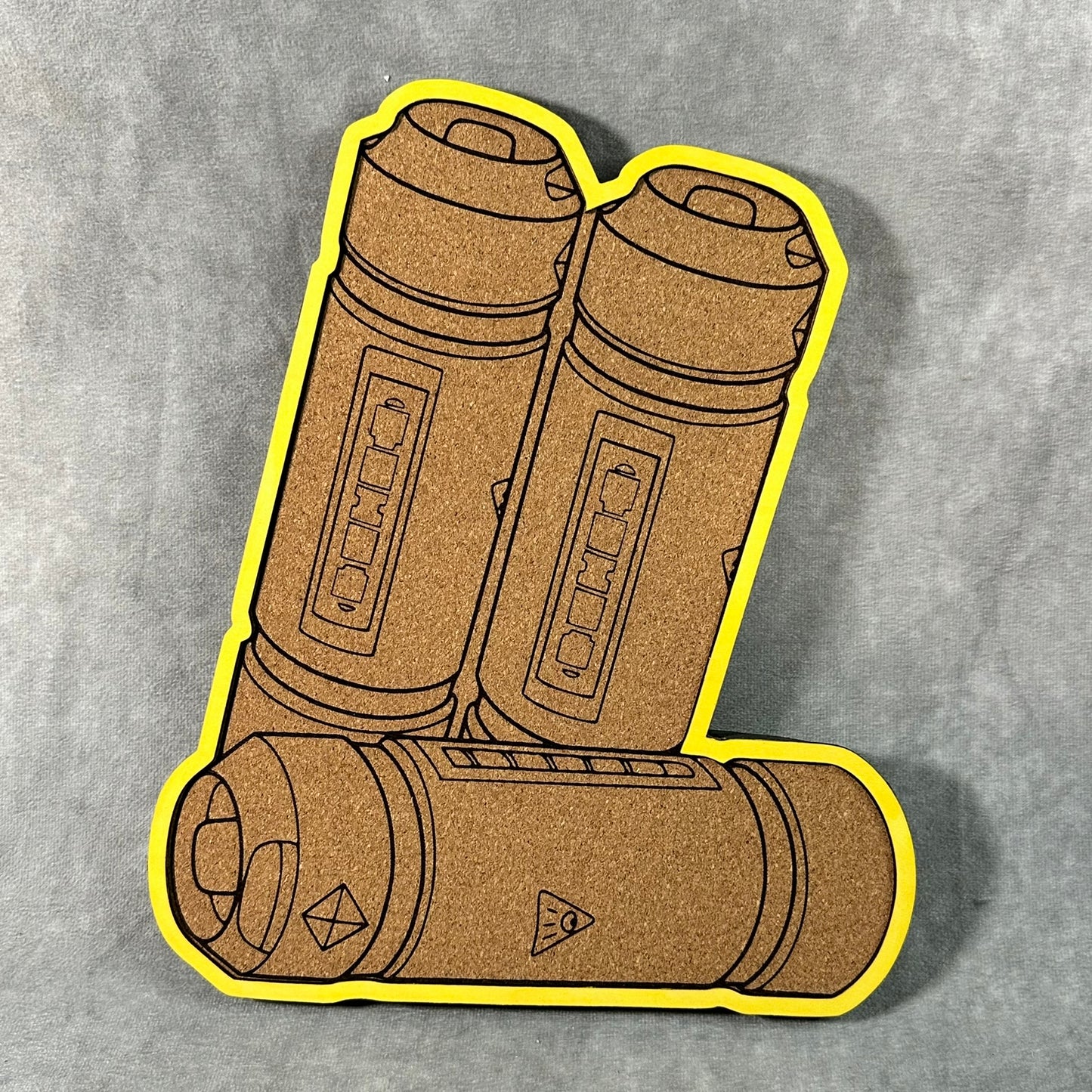 Custom Disney Pin Board - Monsters Inc Scream Cans - Laser Engraved