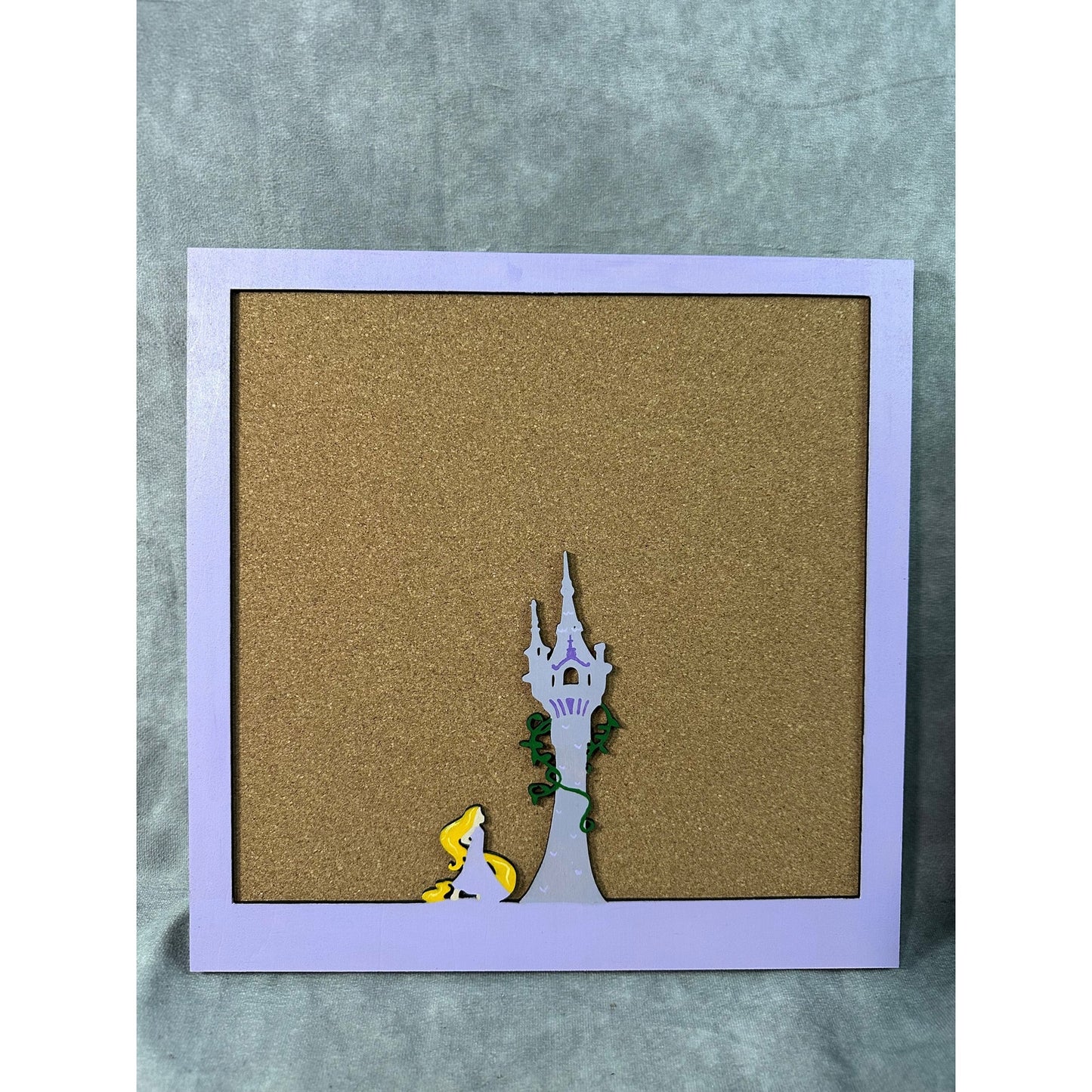 Custom Disney Pin Board - Rapunzel Wood Border