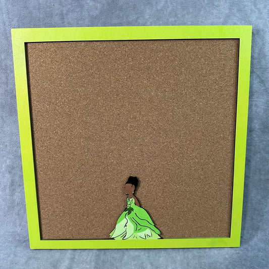 Custom Disney Pin Board - Princess Tiana Wood Frame