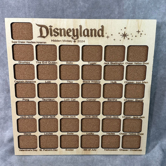 Custom Disney Pin Board - Disneyland Hidden Mickey 2024 - Fits Entire Set!