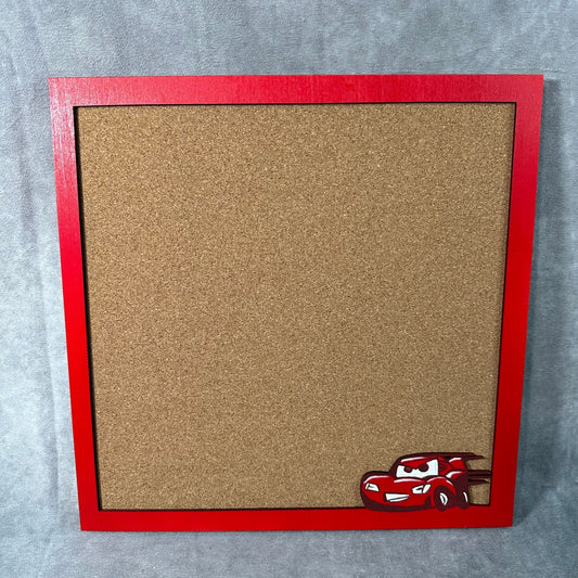 Custom Disney Pin Board - Cars LMQ Lightening McQueen Wood Frame