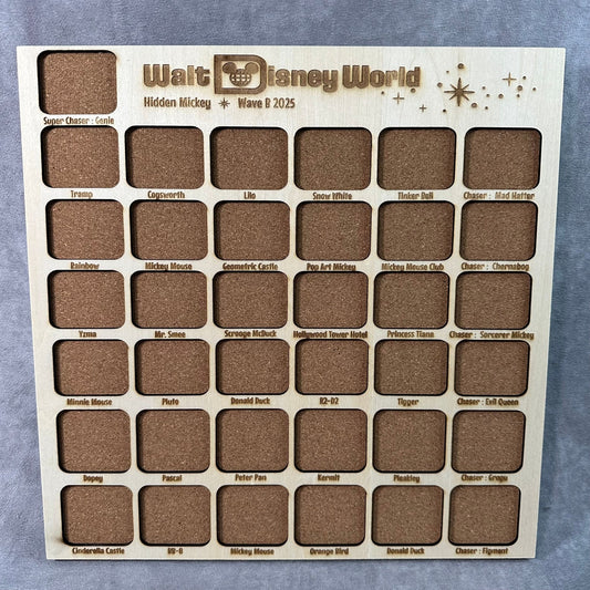 Custom Disney Pin Board - WDW Hidden Mickey Wave B - Fits Entire Set!