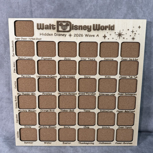 WDW Wave A 2026 Hidden Mickey Disney Pins Custom Pin Board - Fits Entire Set!