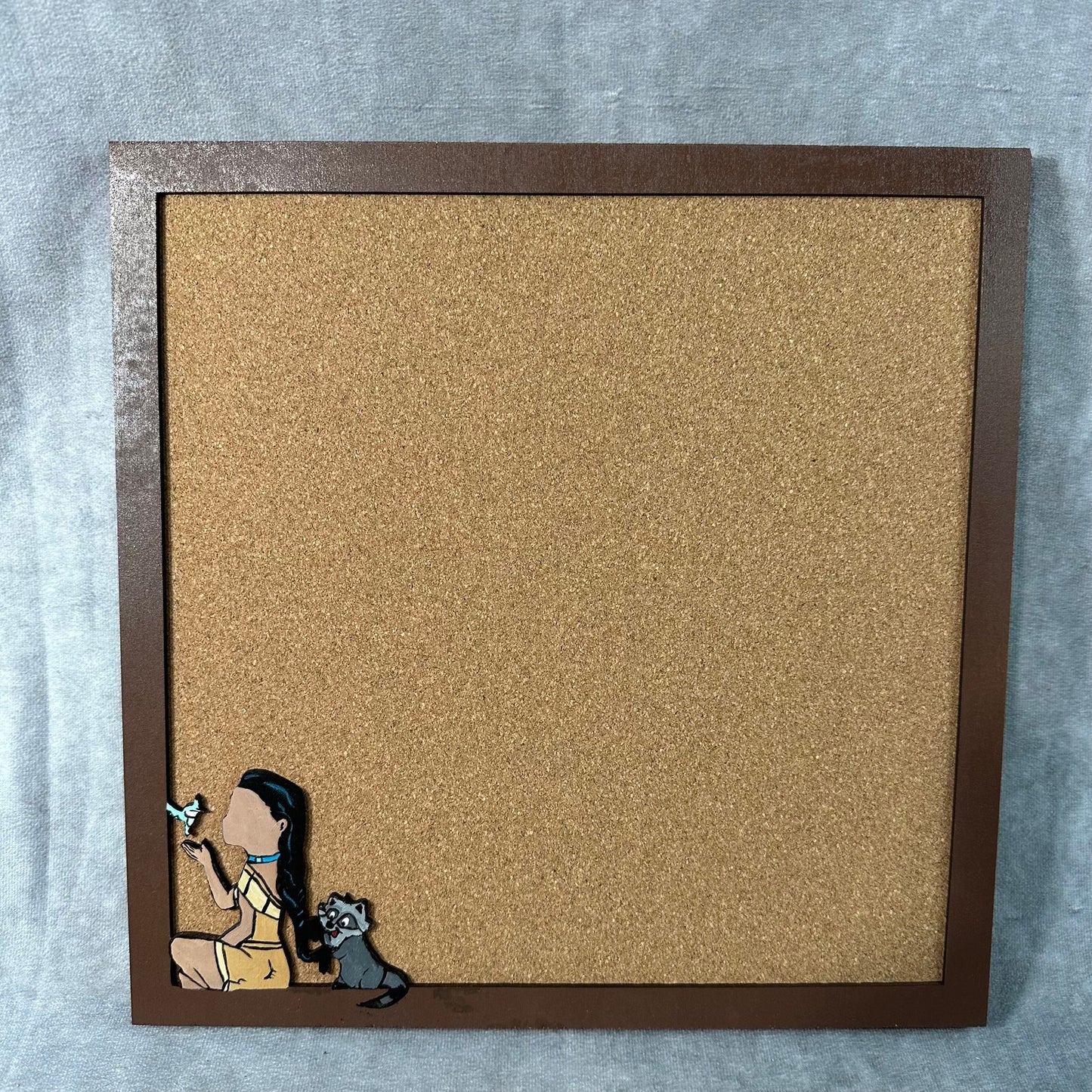 Custom Disney Pin Board - Pocahontas w/Meeko Wood Frame