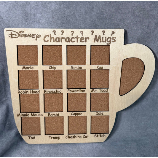 Custom Disney Pin Board - Character Mugs - Fits Entire Set!