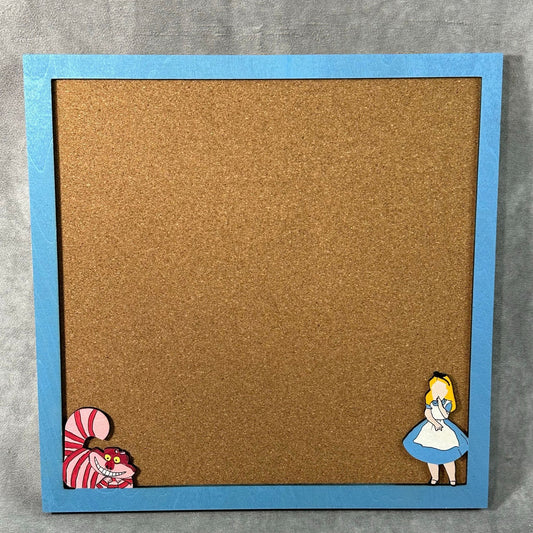 Custom Disney Pin Board - Alice in Wonderland Wood Frame