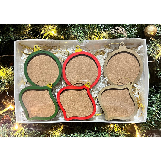 Disney Pin Board Ornaments 6-Pack Traditional Ornaments - Red, Green, Gold