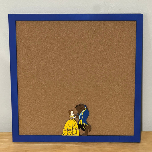 Custom Disney Pin Board - Beauty and the Beast - Wood Frame