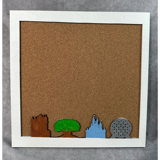 Custom Disney Pin Board - Four Park - Wood Border