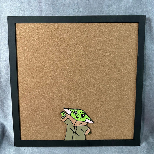Custom Disney Pin Board - Grogu Star Wars Wood Frame