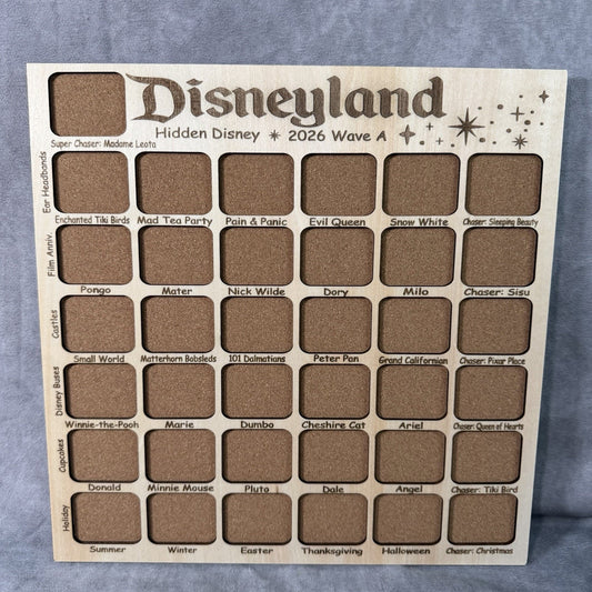 Disneyland Wave A 2026 Hidden Disney Pins Custom Pin Board - Fits Entire Set!
