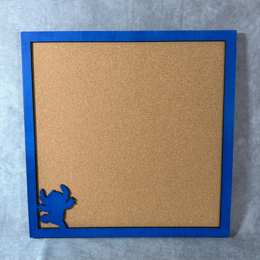Custom Disney Pin Board - Stitch - Wood Border