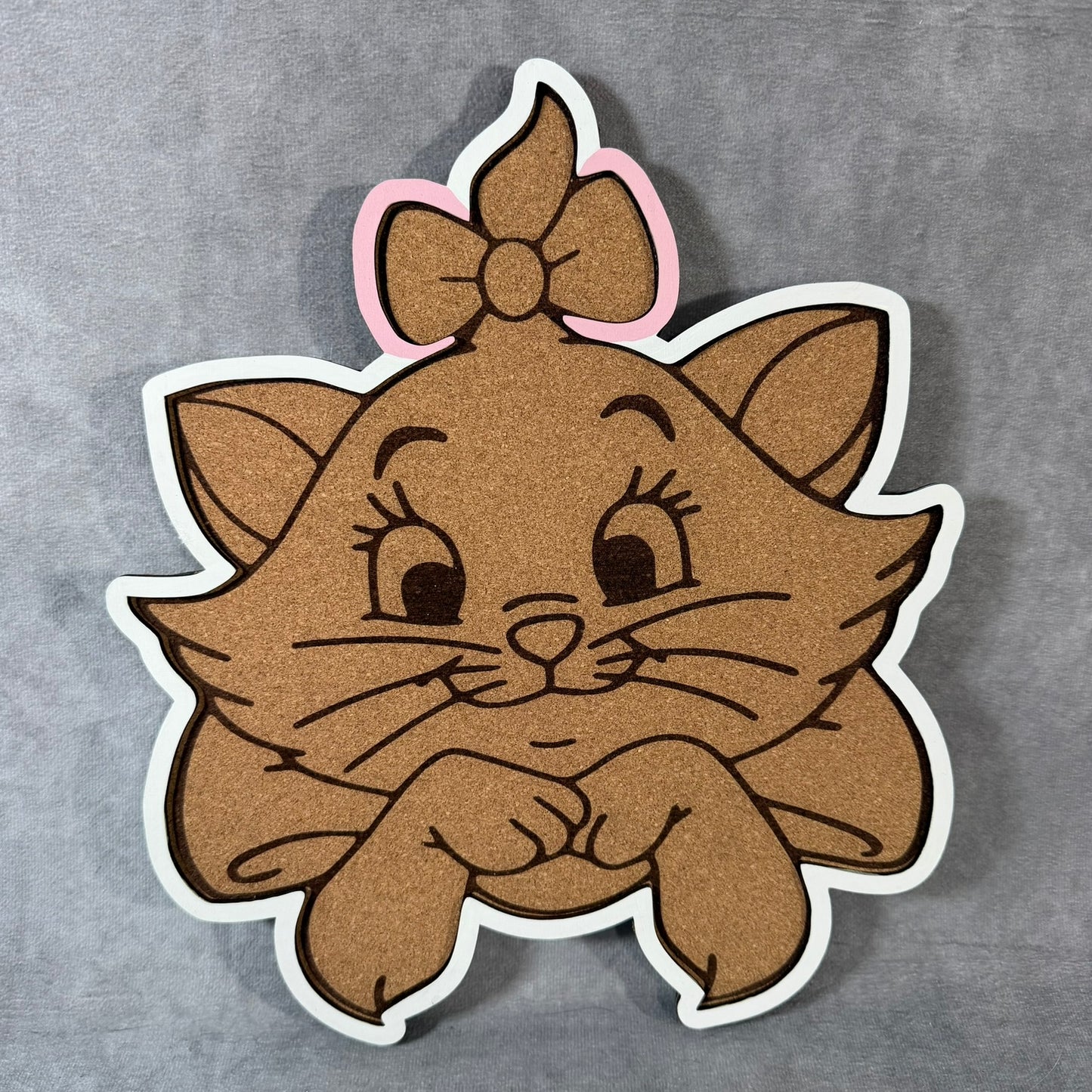 Custom Disney Pin Board - Marie Cat Head - Laser Engraved