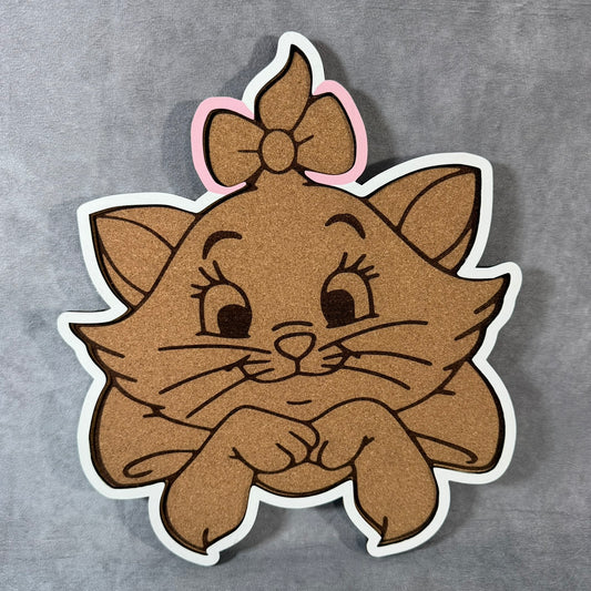 Custom Disney Pin Board - Marie Cat Head - Laser Engraved