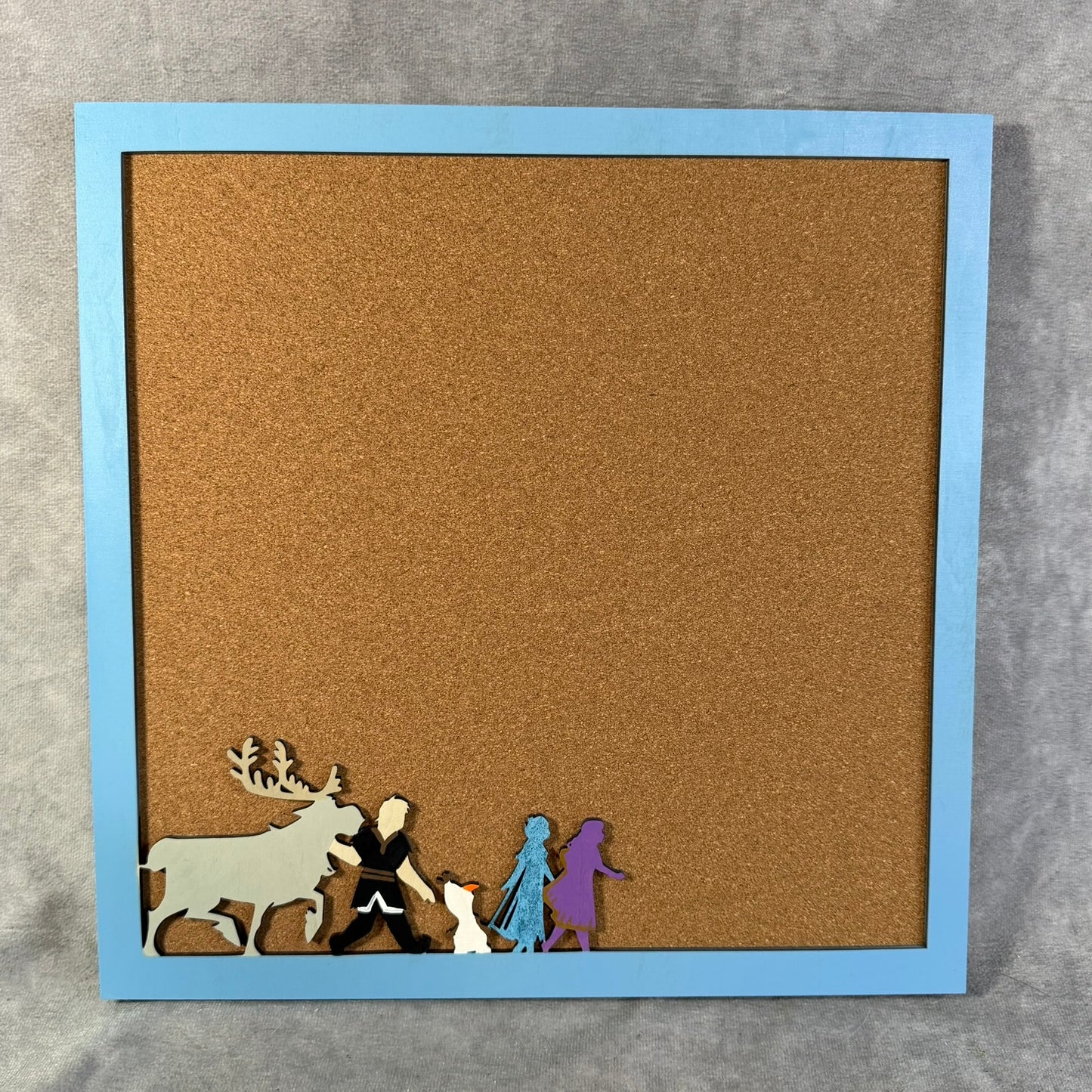 Custom Disney Pin Board - Frozen Wood Frame - Hand Painted