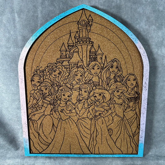 Custom Disney Pin Board - Disney Princesses - Laser Engraved