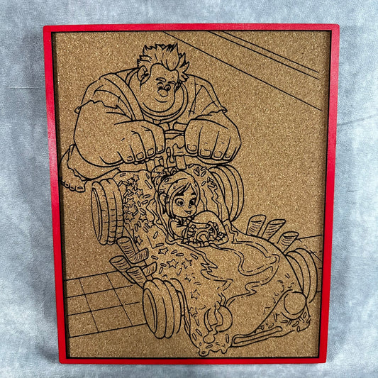 Custom Disney Pin Board - Wreck-It Ralph - Laser Engraved