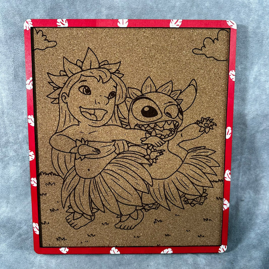 Custom Disney Pin Board - Lilo & Stitch - Laser Engraved