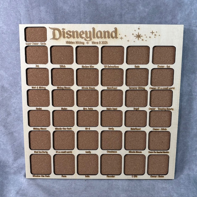 Custom Disney Pin Board - Disneyland Hidden Mickey Wave B - Fits Entire Set!