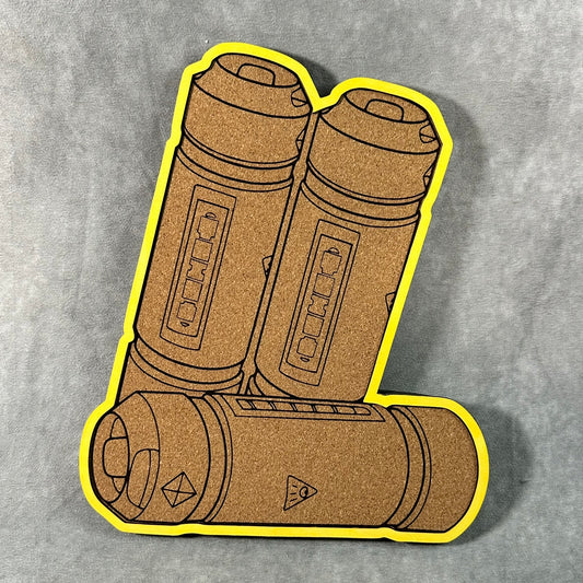 Custom Disney Pin Board - Monsters Inc Scream Cans - Laser Engraved