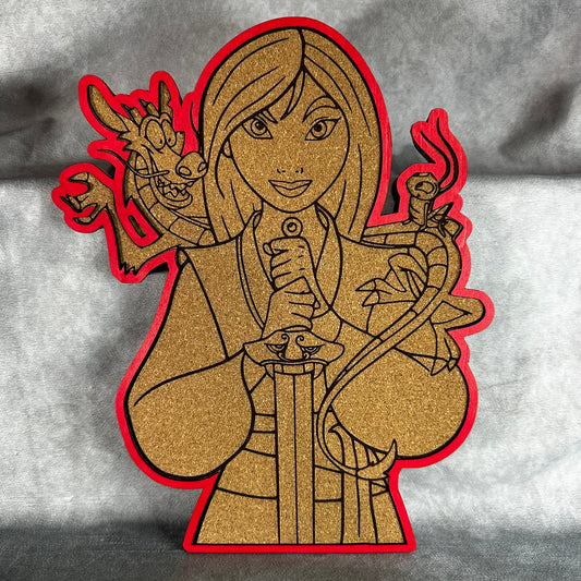 Custom Disney Pin Board - Mulan - Laser Engraved