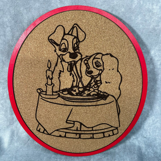 Custom Disney Pin Board - Lady and the Tramp - Laser Engraved
