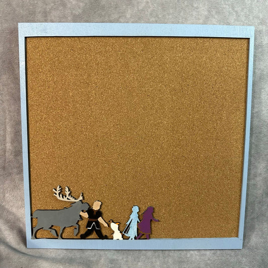Custom Disney Pin Board - Frozen Wood Frame