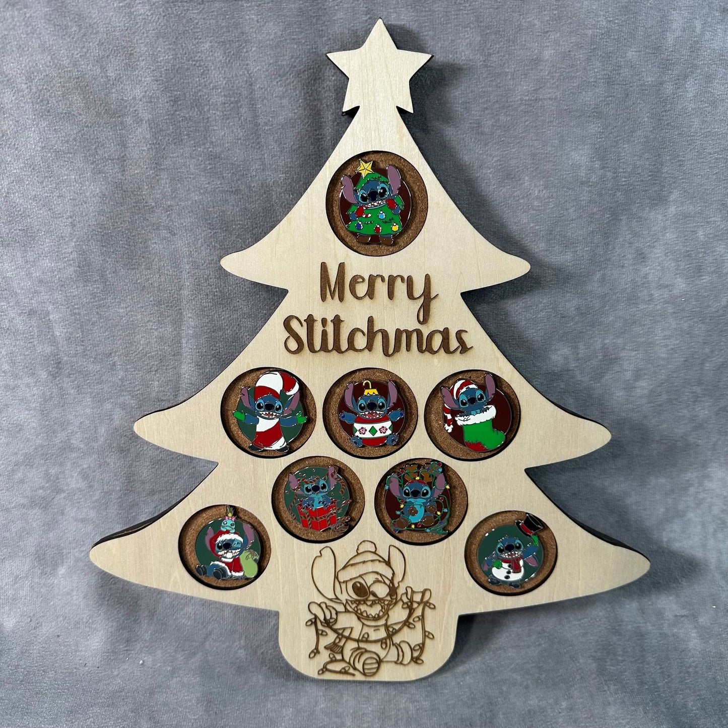 Custom Disney Pin Board - Merry Stitchmas (Christmas Mystery Box) - Fits Entire Set! *Pins not Included*