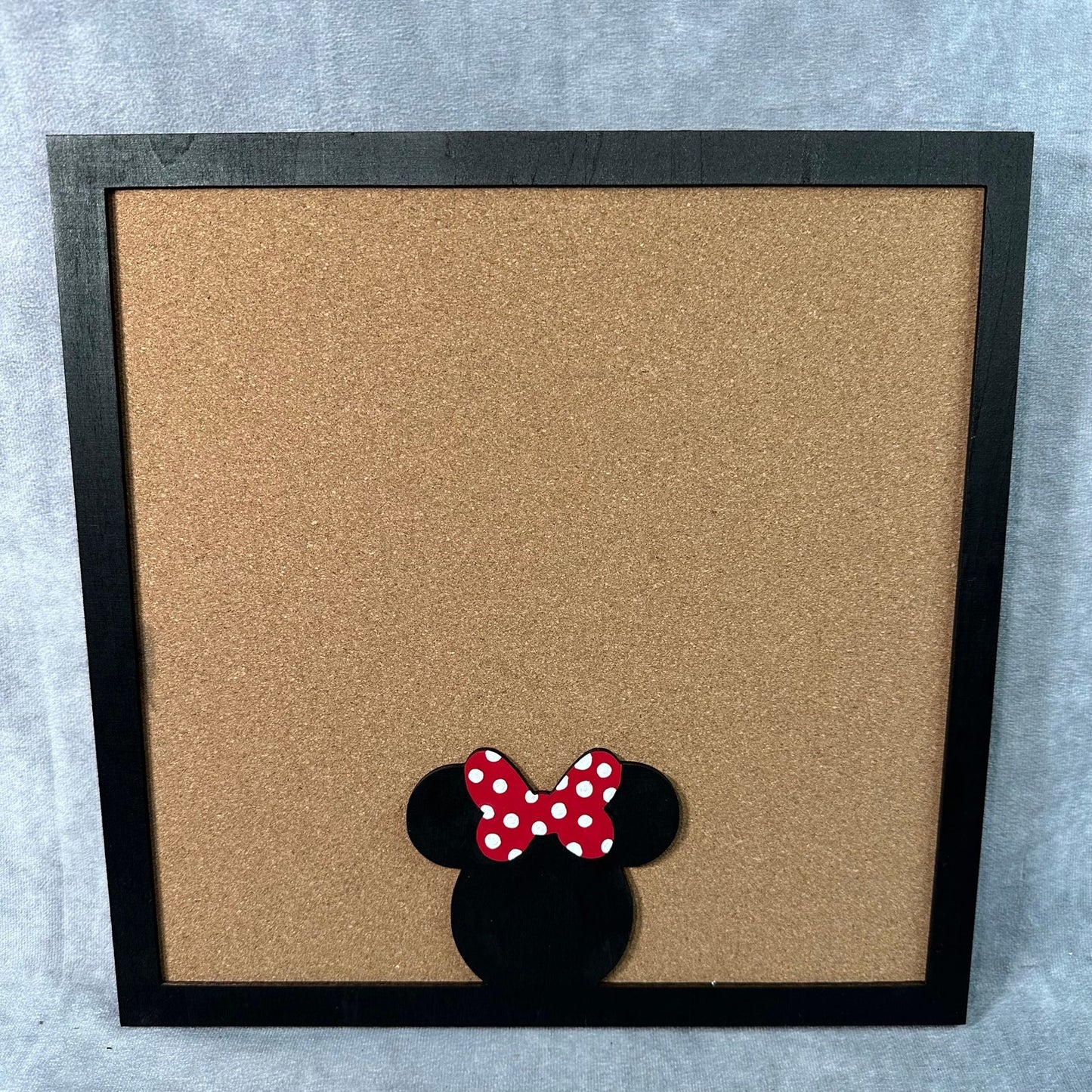 Custom Disney Pin Board - Minnie Mouse Head - Wood Frame