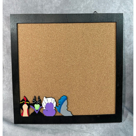Custom Disney Pin Board - Villains Wood Border