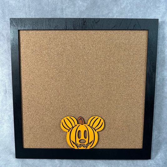 Custom Disney Pin Board - Mickey Pumpkin - Wood Frame