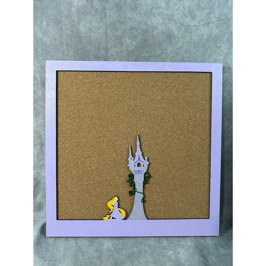 Custom Disney Pin Board - Rapunzel Wood Border