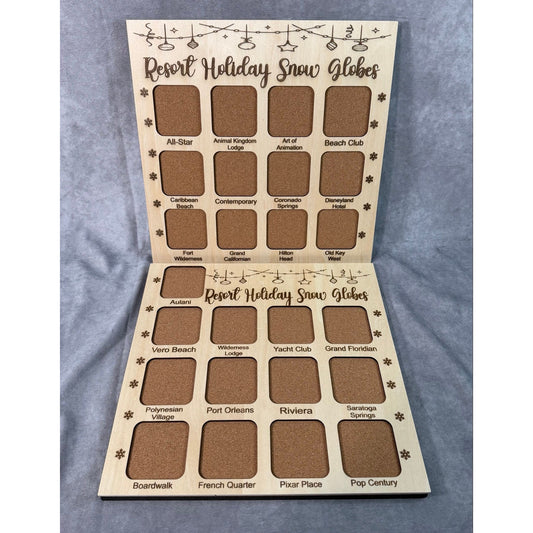 Custom Disney Pin Board - 2025 Resort Holiday Snow Globes (2 Boards) - Fits Entire Set!